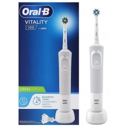 Oral-B VITALITY 100 CROSS ACTION 多動向充電電動牙刷 (清純白) \\CrossAction多動向交叉刷頭，更能深入牙縫間的牙齒表面//